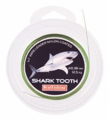 Повідковий матеріал в нейлоновому покритті BratFishing Shark Tooth 1x7 (зелений 10м)