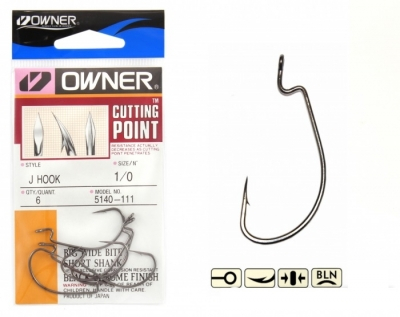 Офсетний гачок Owner 5140 J-Hook (Black Nickel)