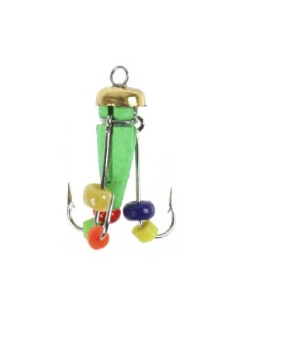 Мормишка Відьма зелена неон, 3 гачка 1,5гр.ø4мм.