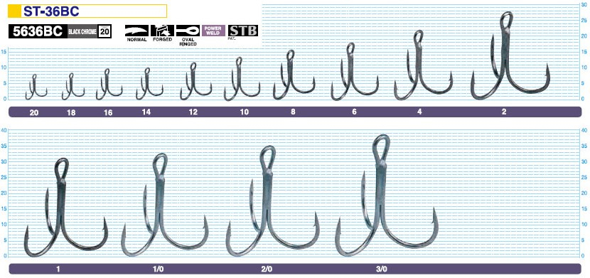 Тройной крючок Owner Black Chrom ST-36BC