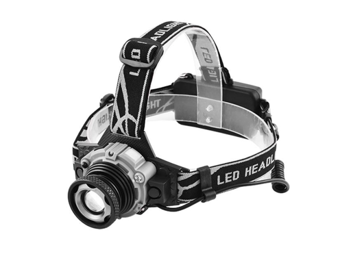 ЛІхтар налобний Police W002-XPE, ЗУ 220V/12V, 2x18650, датчик руху, zoom