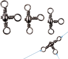 Вертлюг тройной BratFishing Cross - line rolling swivel