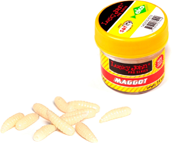 Опарыш силиконовый Lucky John Maggot (12мм, 30шт)