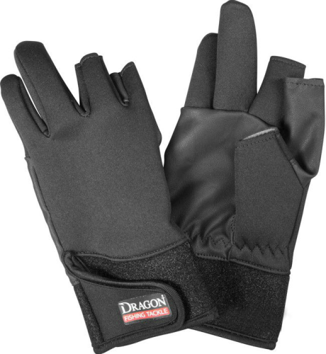 Рукавички Dragon з трьома відкритими пальцями Чорні