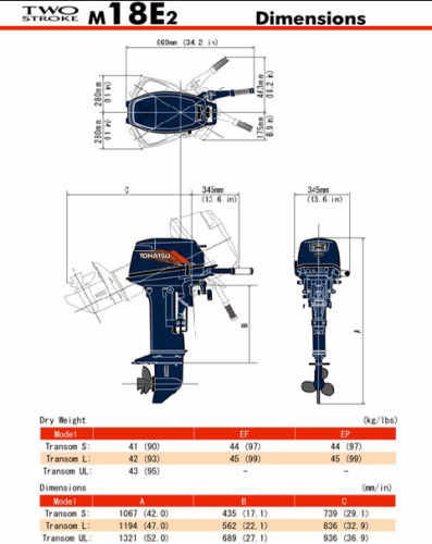 Лодочный мотор Tohatsu M18E2 EPS