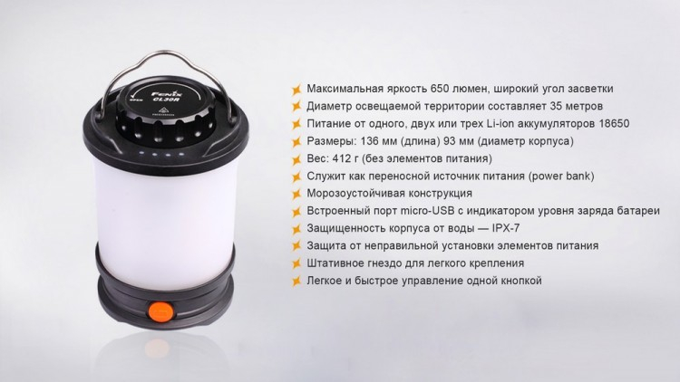 Фонарь Fenix CL30R (черный, серый)