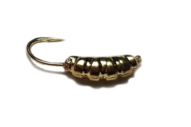 Мормышка вольфрамовая Fishing Roi Опарыш с ушком 3.5мм (Золото)