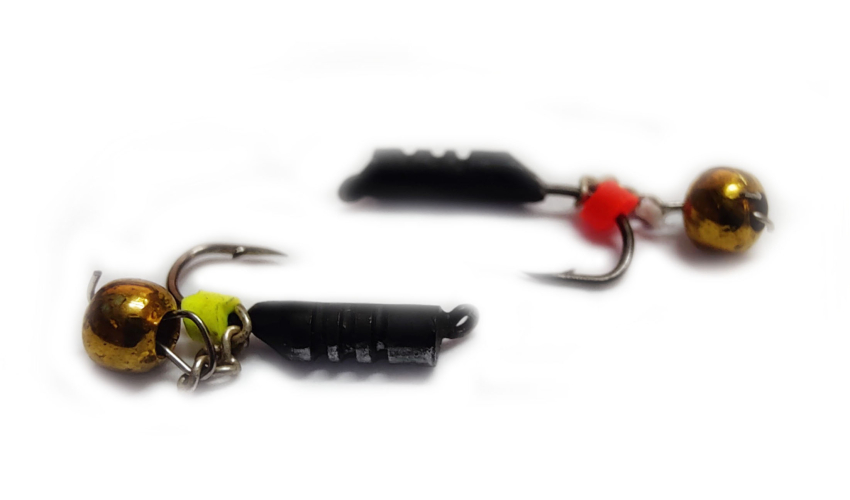 Вольфрамова блешня "гвоздик" з латунною підвісною бусиною