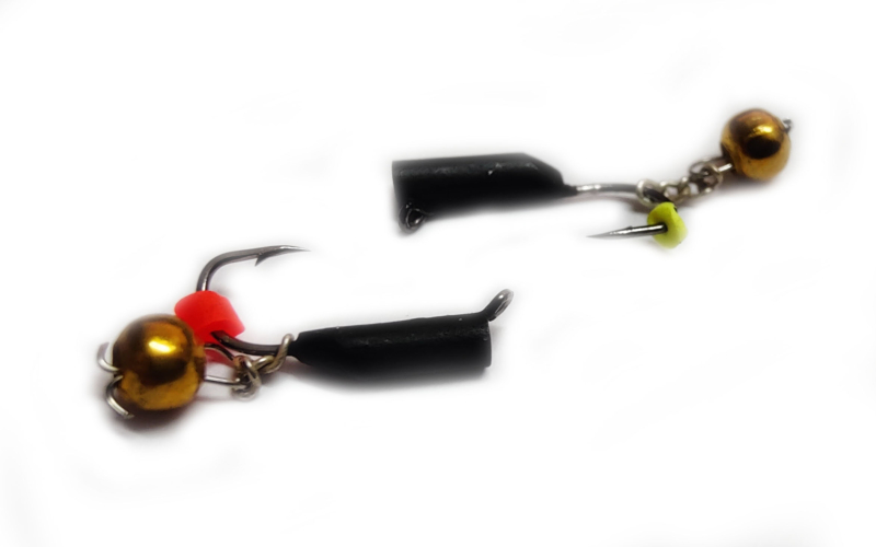 Вольфрамова блешня "гвоздик" з латунною підвісною бусиною