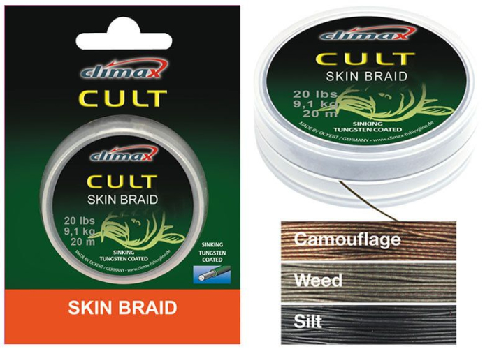 Поводковый матеріал у матовою обплетенні Climax Cult Skin Braid 15м
