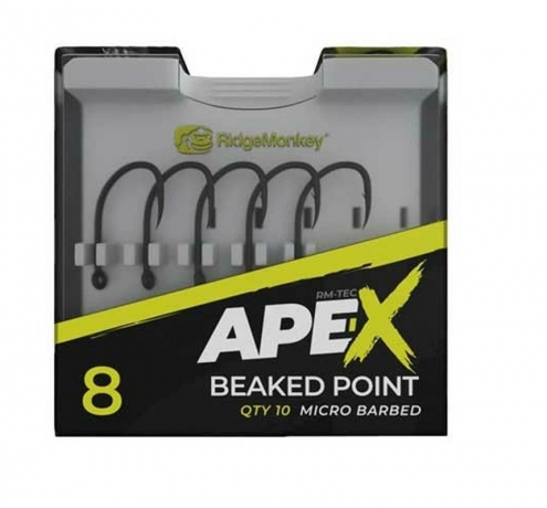 Крючок карповый RidgeMonkey Ape-X Beaked Point с бородкой