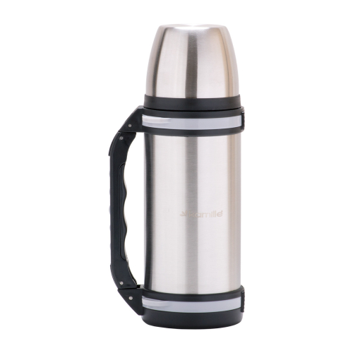 Термос Kamille 1500мл із неіржавкої сталі з ручкою та ремінцем