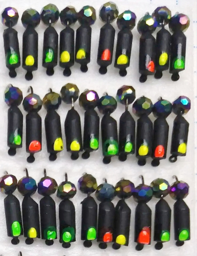 Вольфрамова блешня "гвоздик" з граненою намистом хамелеон 2.5мм/0.54г