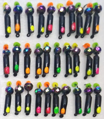 Вольфрамовая мормышка "гвоздик" с граненой бусиной хамелеон 2мм/0.4г